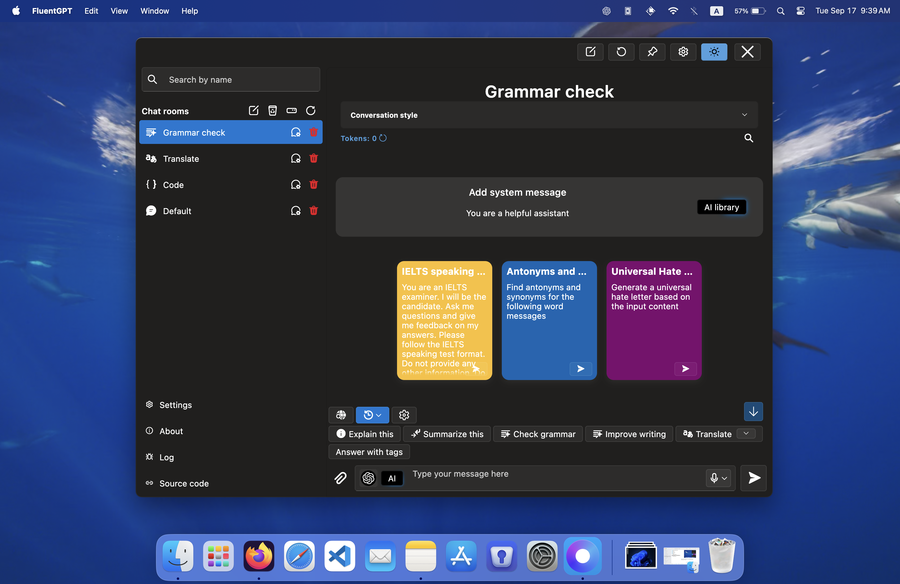 Main Chat Interface